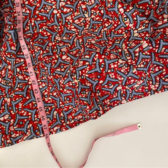 Kemi Telford || Belted Cotton Shirt Dress Shirtdress Red Medium - Picture 7 of 8